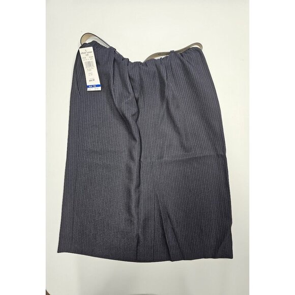 VTG Alfred Dunner Pencil Skirt Womens Size 16 Navy Striped Belted Skirt NWT - Picture 2 of 7